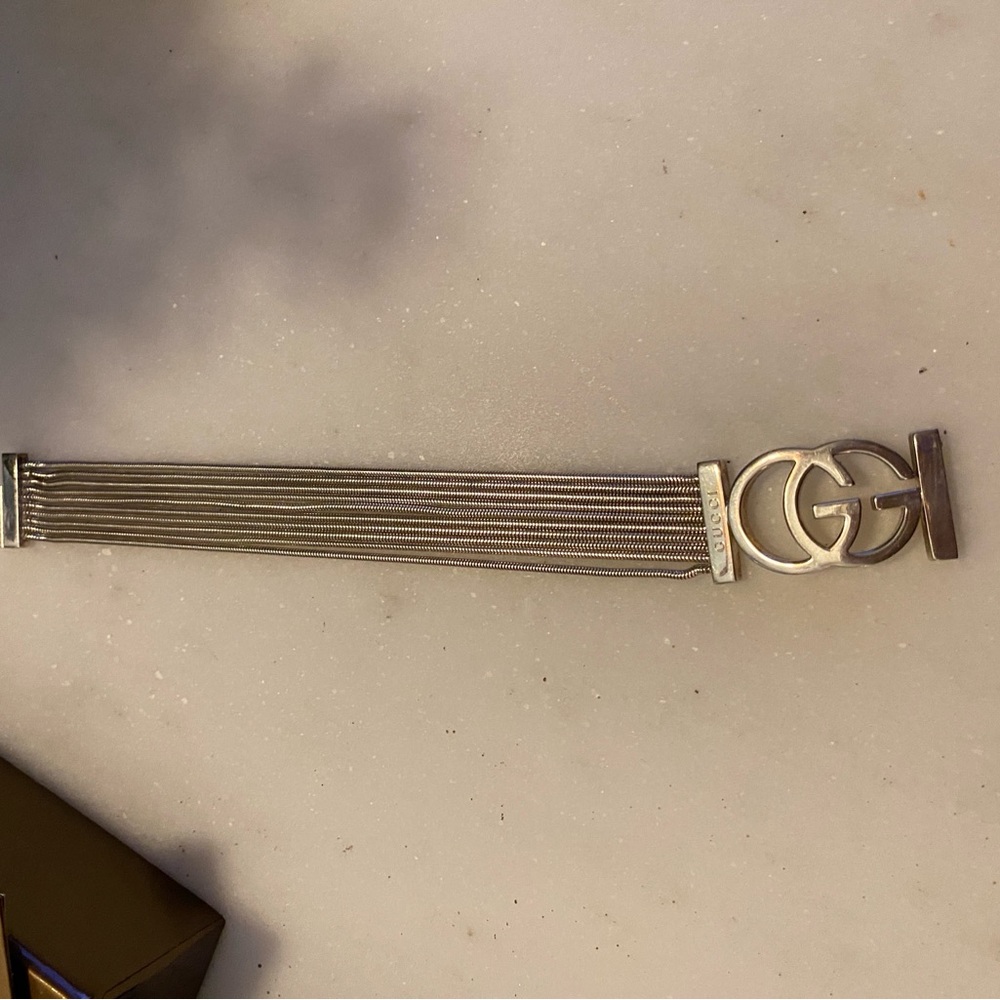 Authentic 925 Gucci Silver Multi-Strand Bracelet - image 5